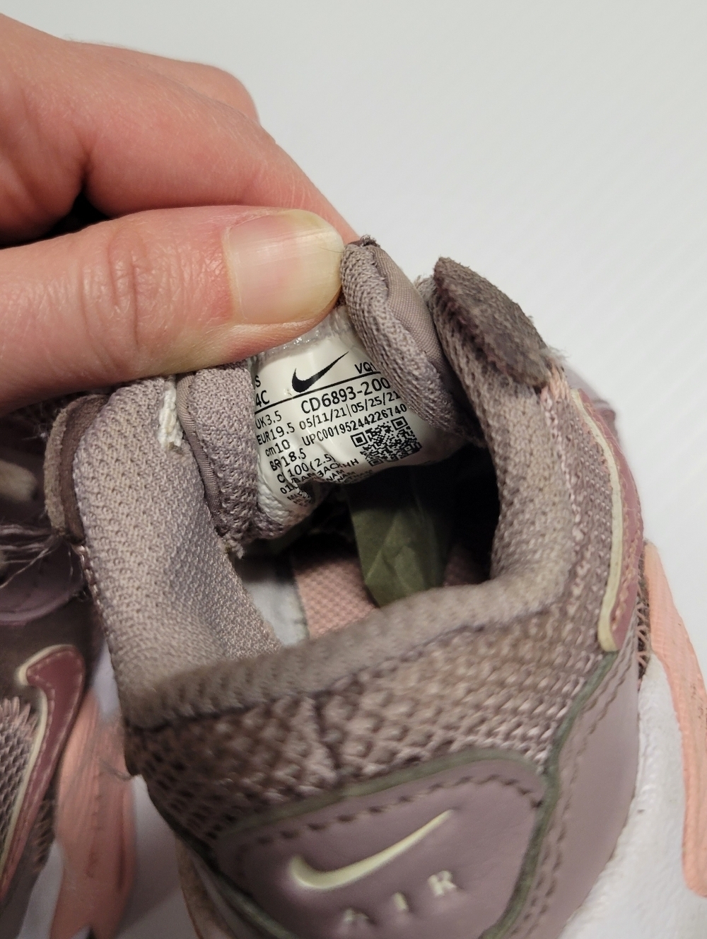 Nike Air Max 90 Baby Sneakers Size 4C - Pink/Lavender/Brown - Picture 6 of 7